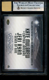 2015 Star Trek Voyager Autograph Kate Mulgrew Jeri Ryan LE Case Inc BGS 9/10